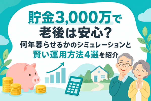 貯金3,000万で老後は安心？何年暮らせるかのシミュレーションと賢い運用方法4選を紹介